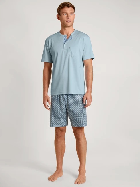 Pyjama short homme 100% coton CALIDA "Relax Choice" 42086 - Tempest Blue 533 (S)