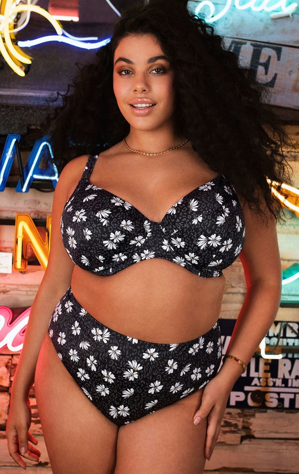 Bas de Bikini Slip ELOMI "Plain Sailing" ES7275 - Black Daisy BDY (46)