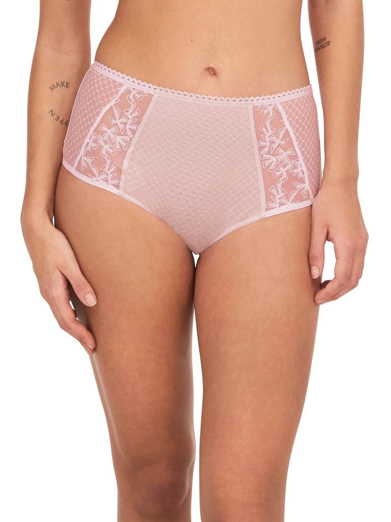 Culotte taille haute CHANTELLE "Instants" C13A80 - Rose Dragée Lurex 0N4