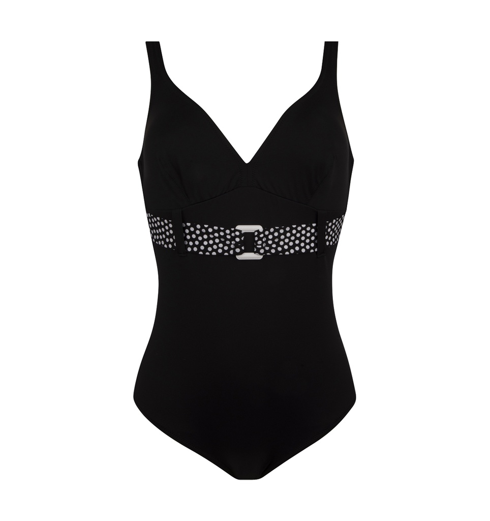 Maillot Nageur avec Maintien ANTIGEL "La Muse Dolce Vita" FBB9286 - Noir Pois 12041