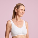 Soutien-gorge post-opératoire pour prothèses sans armatures fermeture avant 90% coton ANITA CARE "Isra" 5315X - Blanc 006