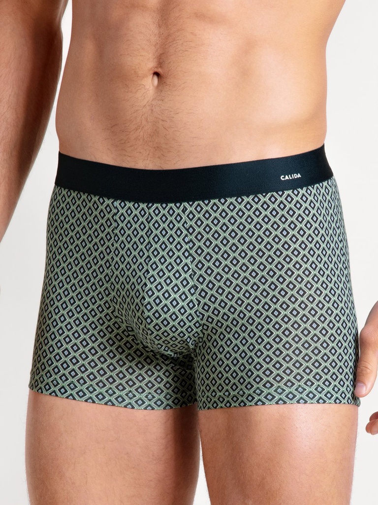 Boxer homme fantaisie coton CALIDA "Cotton Code Design" 26685 - Iris Green 613