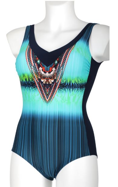 Maillot gainant au niveau du ventre SUNFLAIR 22103 - Turquoise 23 (48, C)