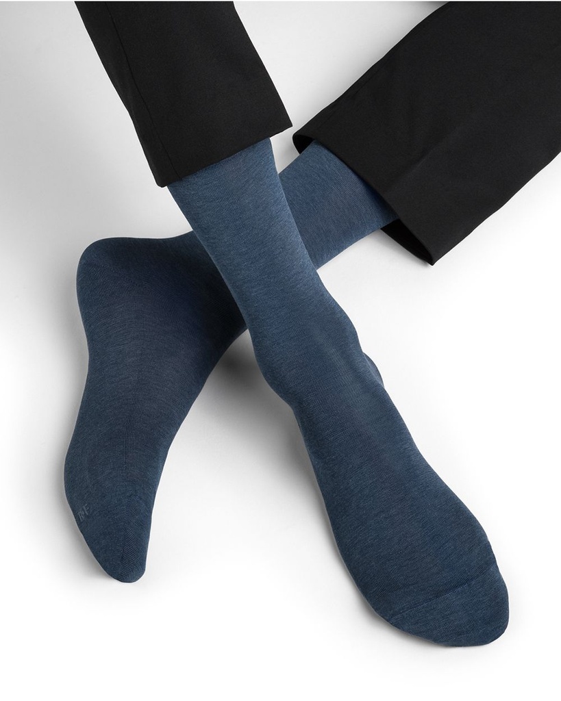 Chaussettes Homme Fines BLEU FORET "Fil d'Ecosse 100%" HFM2719 - Denim T4H (40/42)