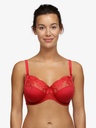 Soutien-gorge avec armatures en 3 parties enveloppant CHANTELLE "Pont Neuf" C13810 - Scarlet 05W