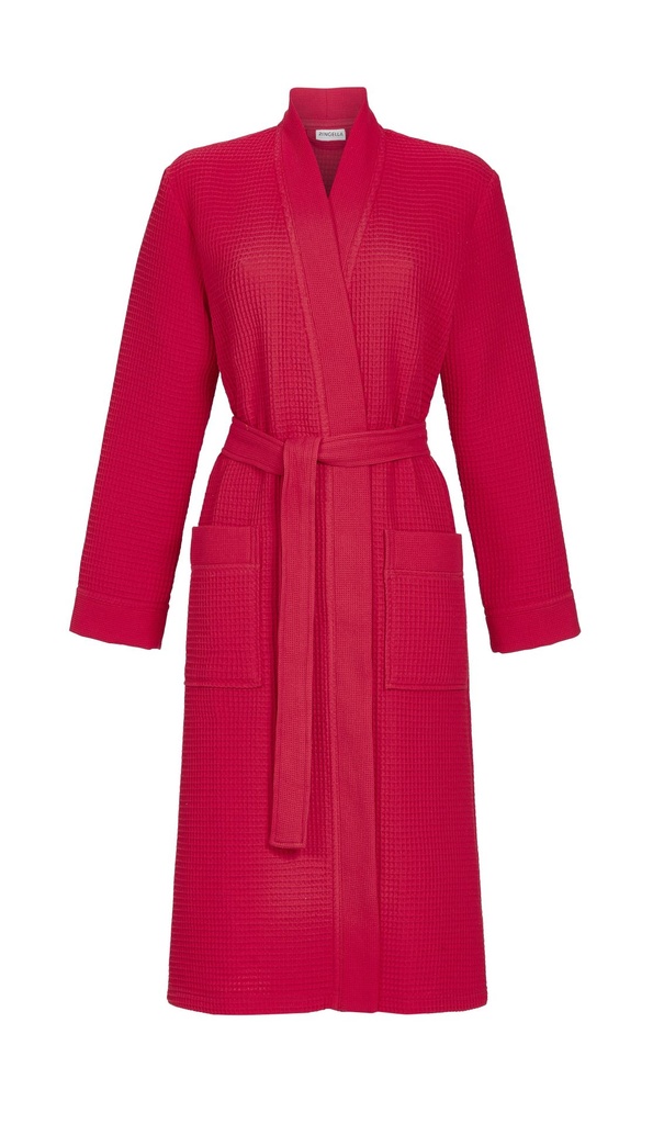 Peignoir unisexe en piqué ceinture à nouer 100% coton RINGELLA M111703 - Rouge Tomate 326