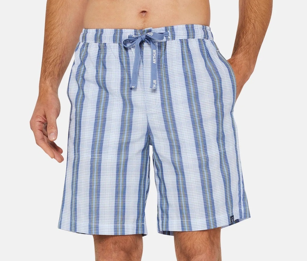 Short Homewear 100% coton ARTHUR "Montauk" ROM - Bleu Motif E23