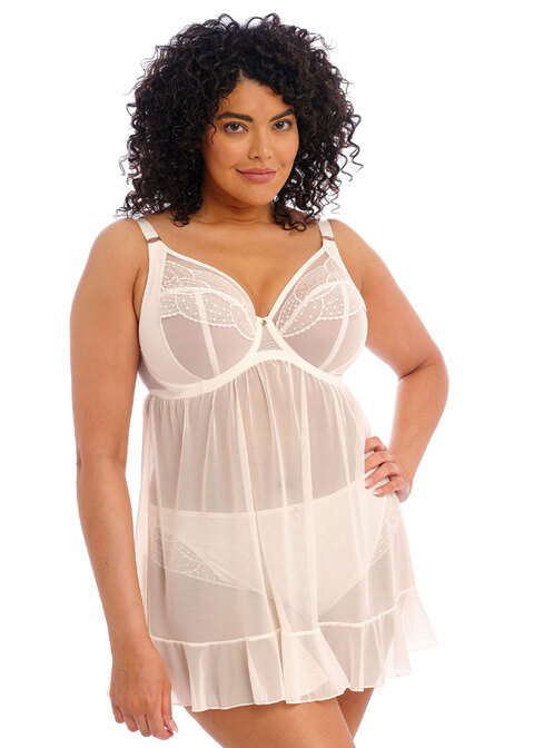 Babydoll spécial poches profondes avec armatures ELOMI "Priya" EL4551 - Vanilla VAA