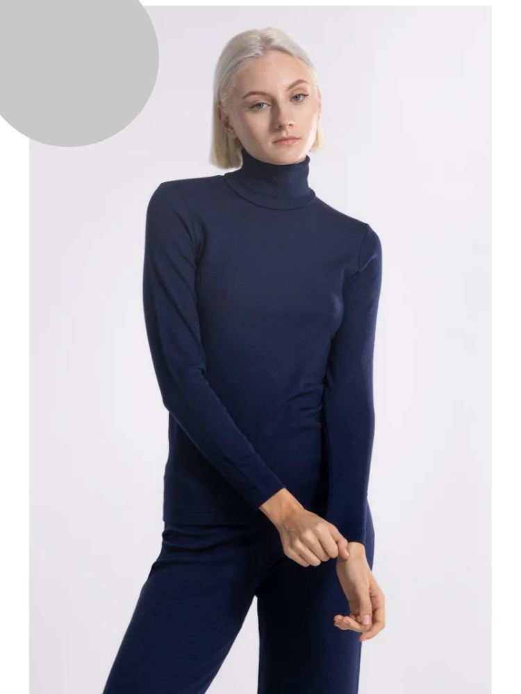 Pull col roulé laine & soie OSCALITO 3478 - Gris 377