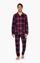 Pyjama long homme boutonné en pilou ARTHUR "On Fire" PLC - Rouge TOMIH23