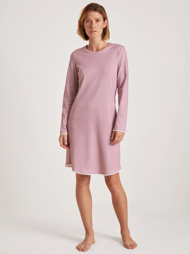 Chemise de nuit dame 100% coton CALIDA "Midnight Dreams" 32053 - Mauve Shadow 312 (XS)