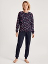 Pyjama dame avec bords élastiques 100%coton CALIDA "Midnight Mushrooms" 41454 - Dark Lapis Blue 339