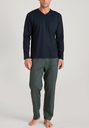 Pyjama long homme 100% coton CALIDA "Relax Imprint 1" 43388 - Dark Sapphire 479