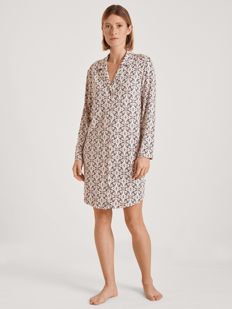 Chemise de nuit dame boutonnée longues manches CALIDA "Favourites Seduction" 31228 - Light Macadamia 821