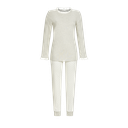 Pyjama long dame avec volants 100% coton RINGELLA "Etoiles et Rayures" 3561222 - Gris Mélange 924
