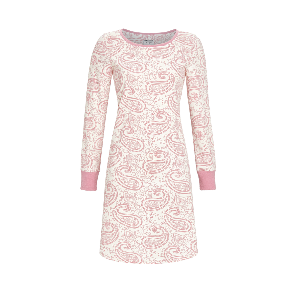 Chemise de nuit 100% coton RINGELLA "Interlock qui Dorlote la Peau" 3561004 - Mauve Motif 632 (38)
