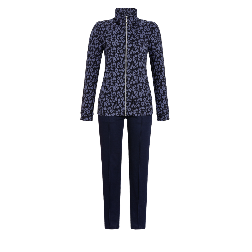 Pyjama long dame avec fermeture éclair RINGELLA "Look Haut de Gamme" 3518208 - Bleu nuit 286 (42)