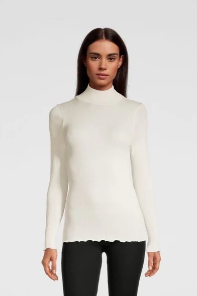 Sous pull à côte laine & soie OSCALITO 3429 - Ivoire 012