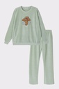 Pyjama long dame WOODY "Mamouth" 232-10-WPA-V - Vert 704 (S)
