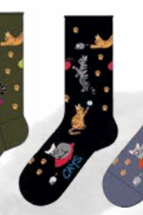 Chaussette dame CRONERT "Chats" 18211 - Brun Foncé 2600