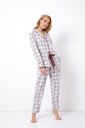 Pyjama dame long boutonné 100% coton ARUELLE "Lucille" AR-LUCI-PL - Grey