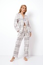 Pyjama dame long boutonné 100% coton ARUELLE "Avery" AR-AVER-PL - Beige