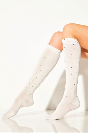 Mi bas fantaisie GIRARDI "Brillant" 250 - Ivoire