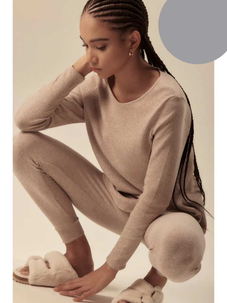Pyjama Termotex 100%coton T-shirt longues manches & pantalon OSCALITO 431 + 449 - Gris 102 (2)