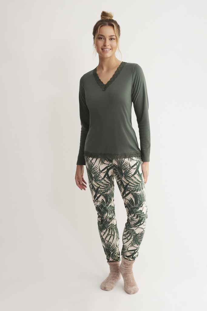 Pyjama long femme PROMISE N16823 - Vert fuverdeo 9