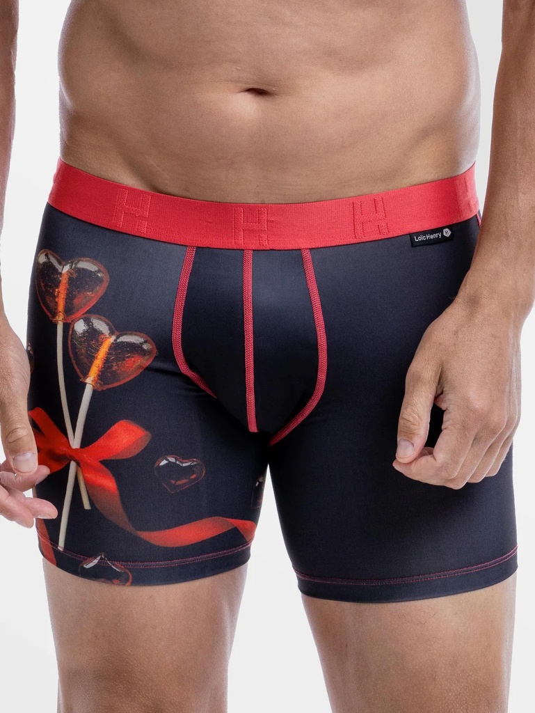 Boxer homme fantaisie microfibre avec maintien intérieur LOIC HENRY "Identity" KBI087X - Lollipop (3)