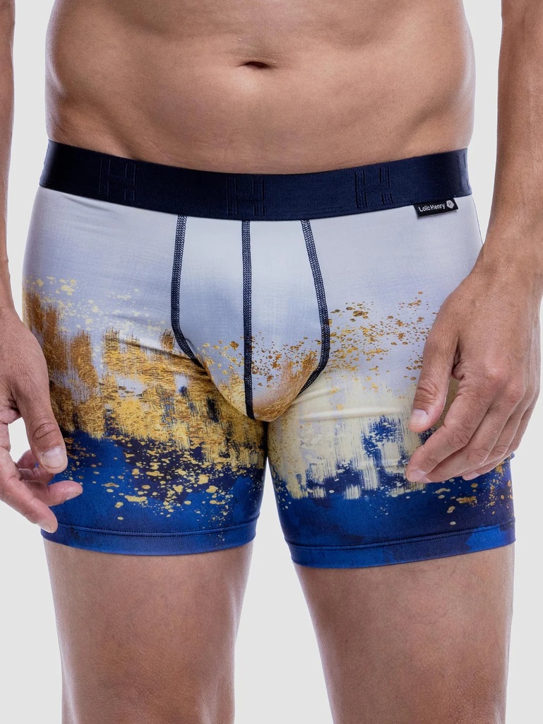 Boxer homme fantaisie microfibre avec maintien intérieur LOIC HENRY "Identity" KBI081X - Paint (3)