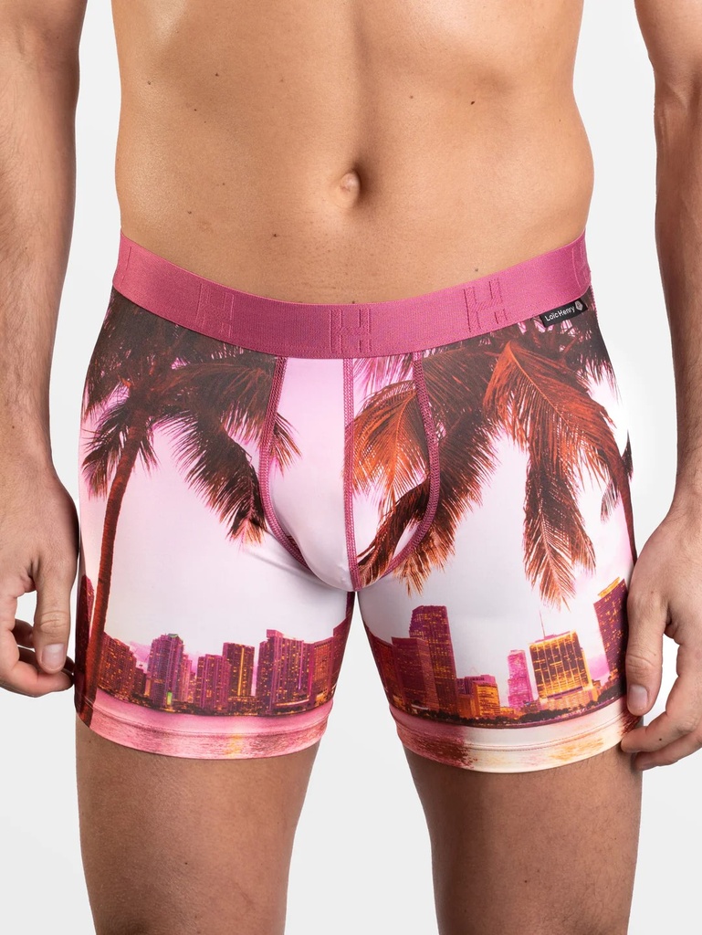 Boxer homme fantaisie microfibre avec maintien intérieur LOIC HENRY "Identity" KBI064X - California