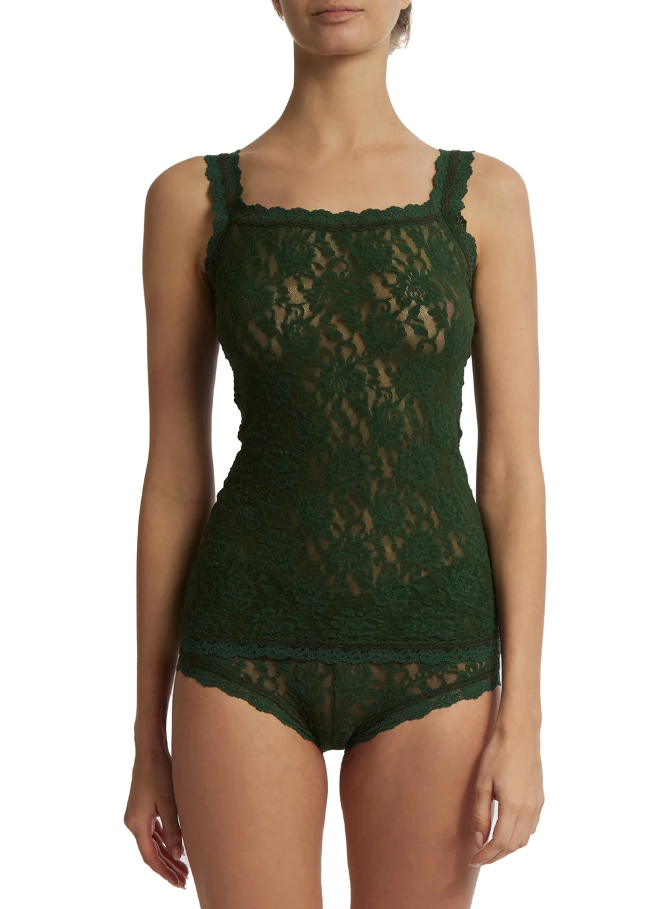Top sans manches dentelle stretch HANKY PANKY "Classic Cami" 1390L - Vines Green VINE (S)