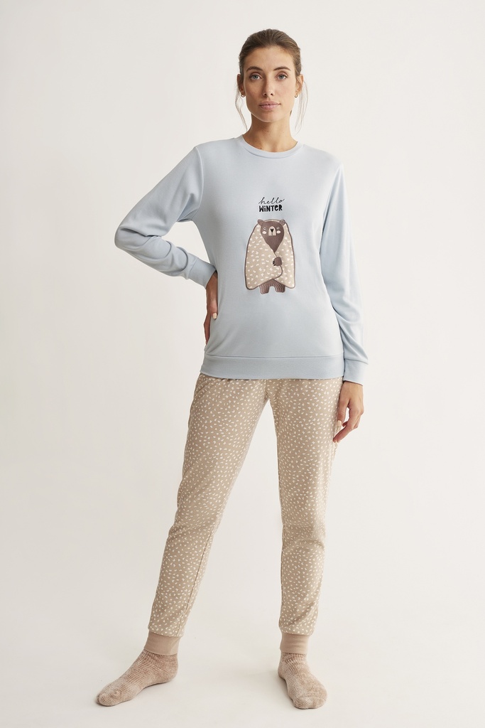 Pyjama chaud polar PROMISE N17053 - Bleu Azul 117