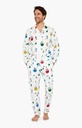 Pyjama long homme boutonné 100% coton en pilou ARTHUR PLC -  Blanc SKISH23