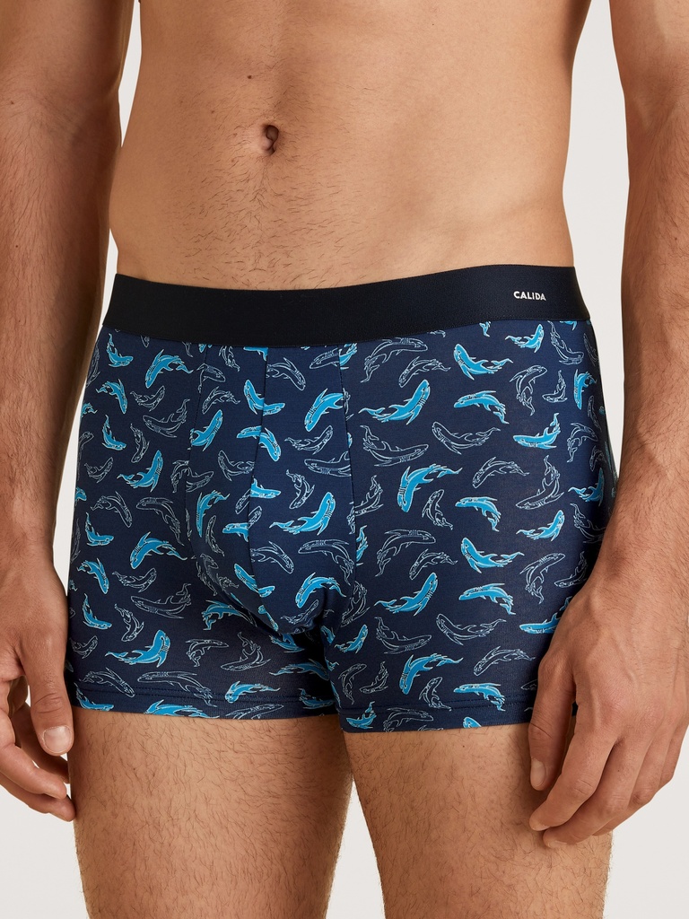 Boxer homme fantaisie 94% coton CALIDA "Cotton Code Design" 26980 - Bleu danube 398 (S)