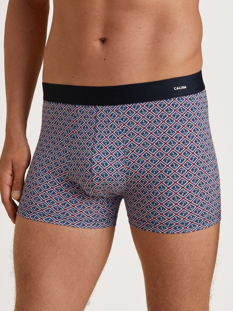 Boxer homme fantaisie 94% coton CALIDA "Cotton Code Design" 26980 - Amaranth 814