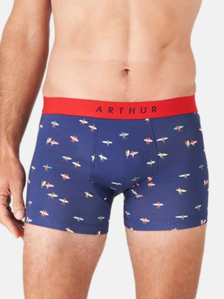 Boxer homme coton bio ARTHUR "Surf" MAC - Marine SURFE24