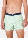 Caleçon américain homme avec maintien 100% coton bio ARTHUR "Le Club" CSP - Vert Motif Palmier 1107E24