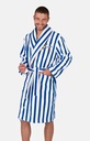 Peignoir homme velours ARTHUR "Surf" PEV - Bleu Rayé RAYE24