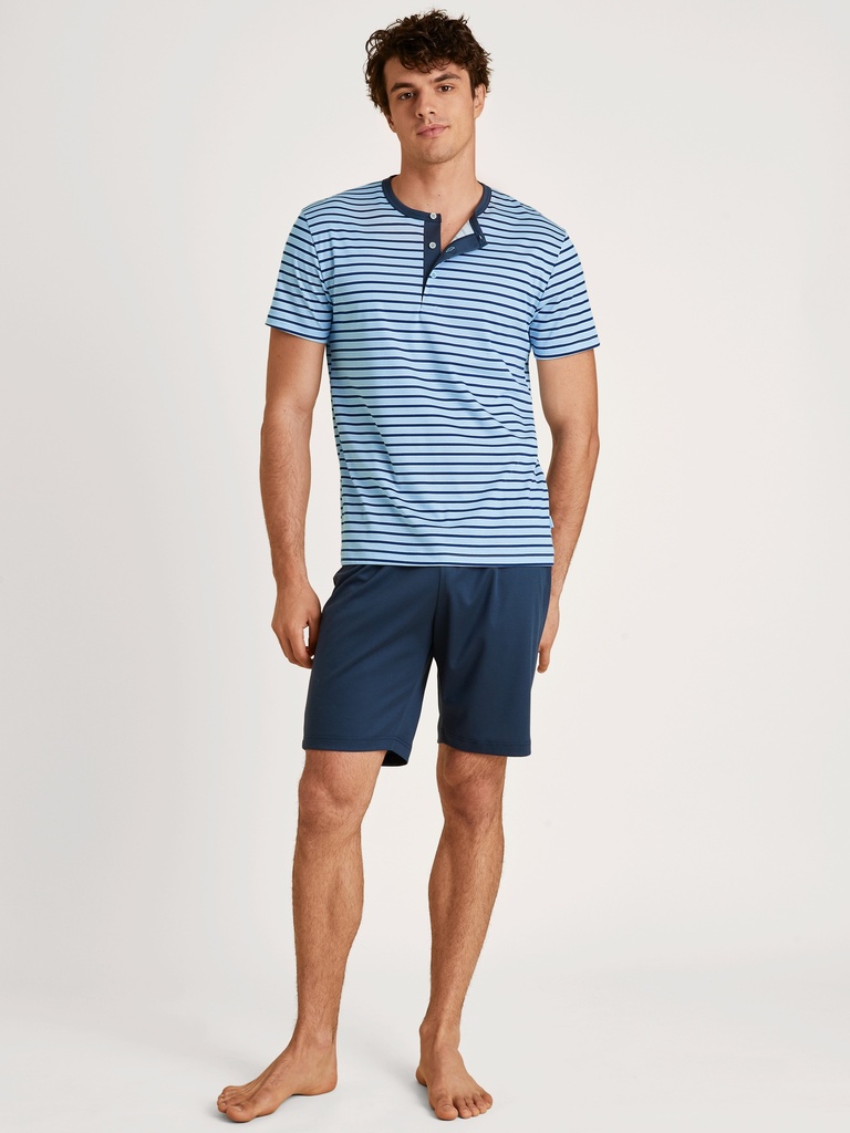 Pyjama short homme 100% coton CALIDA "Relax Streamline" 46282 - Cascade 545 (M)