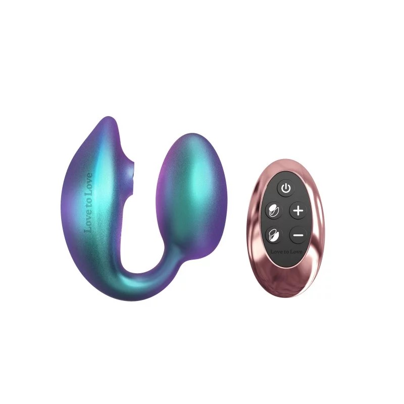 Œuf vibrant télécommandé double stimulation LOVE TO LOVE "Wonderlover" - Iridescent Turquoise