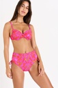 Bas de Bikini taille haute ajustable LIVIA "Diome Inhaca" - Rose LOZ33 (38)