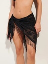 Paréo à franges en dentelle PAIN DE SUCRE "Pangy 38" - Noir