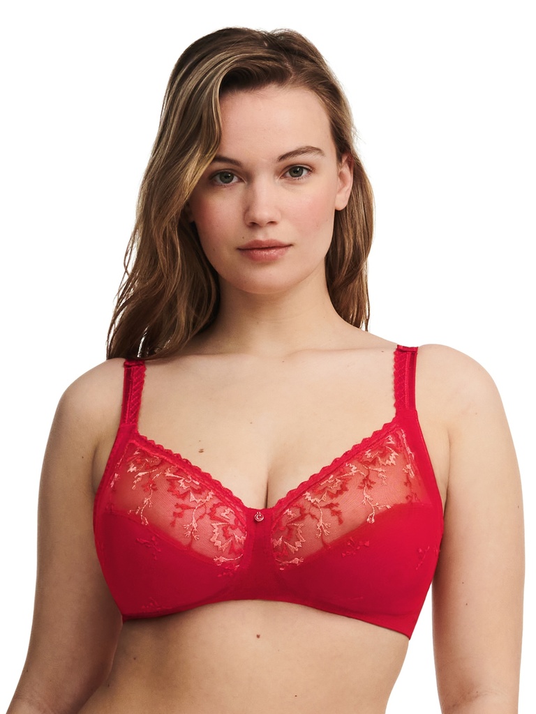 Soutien-gorge sans armatures en 3 parties enveloppant CHANTELLE "Every Curve" C16B20 - Scarlet / Nectarine 0XN