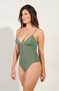 Maillot avec brassière en lurex PAIN DE SUCRE "Laos 61" - Amande