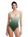 Maillot sans armature plongeant CHANTELLE "Swim One Size" C12VUA -  Green Tie and Dye 01B