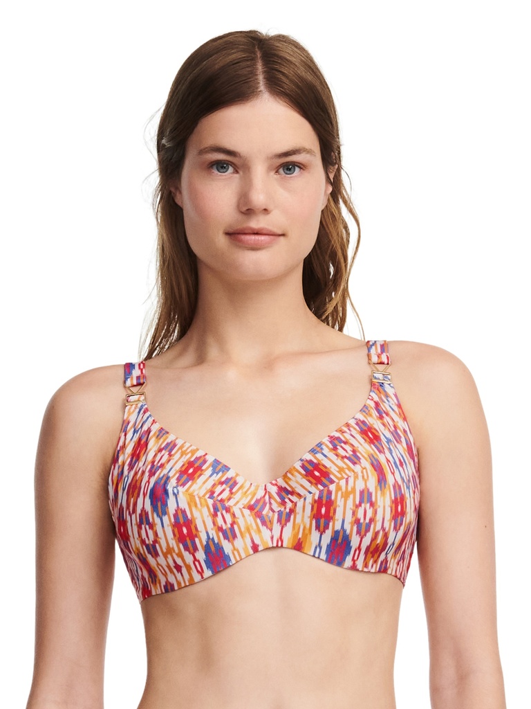 Haut de Bikini avec armatures CHANTELLE "Devotion" C12SM0 - Ikat Rouge 0TP