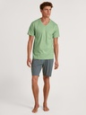 Pyjama short homme 100% coton CALIDA "Relax Imprint" 47187 - Iris Green 613