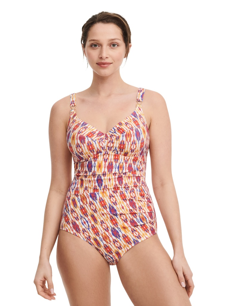 Maillot armaturé CHANTELLE "Devotion" C12SR0 - Ikat Rouge 0TP